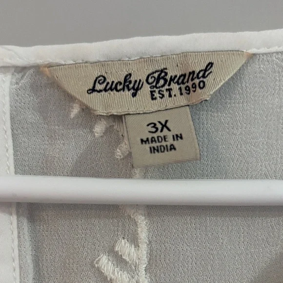 Lucky Brand Ivory Embroidered Bohemian Blouse - Picture 2 of 3